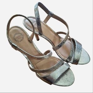 I. Miller Silver Snakeskin Look Metallic Strappy Sandal